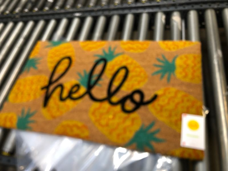 Photo 2 of 1'6"x2'6" Hello Pineapples Doormat Yellow - Sun Squad
