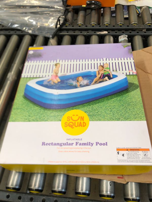 Photo 2 of 10 X 22 Deluxe Rectangular Family Inflatable Above Ground Pool - Sun Squad