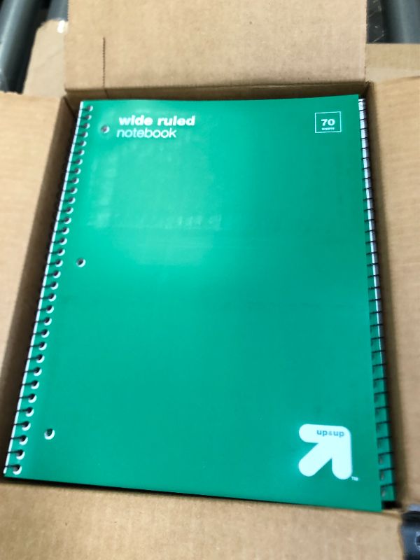 Photo 2 of  Wide Ruled Green 1 Subject Flexible Plastic Cover Spiral Notebook - up & up qty 22 