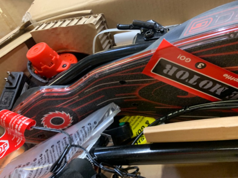 Photo 5 of Razor Power Core E90 Electric Scooter, Box Packaging Badly Damaged, Moderate Use, Scratches and Scuffs on item, Scooter Turns on. 