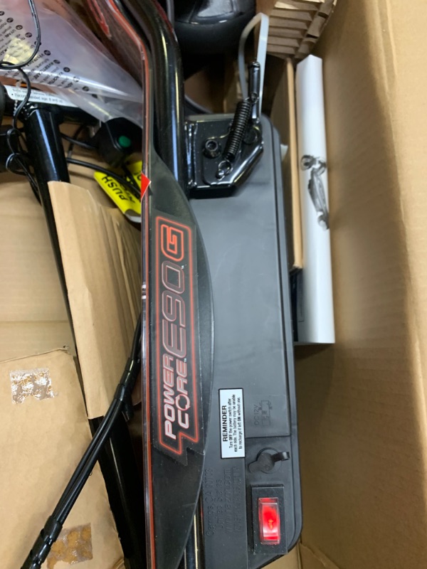Photo 9 of Razor Power Core E90 Electric Scooter, Box Packaging Badly Damaged, Moderate Use, Scratches and Scuffs on item, Scooter Turns on. 