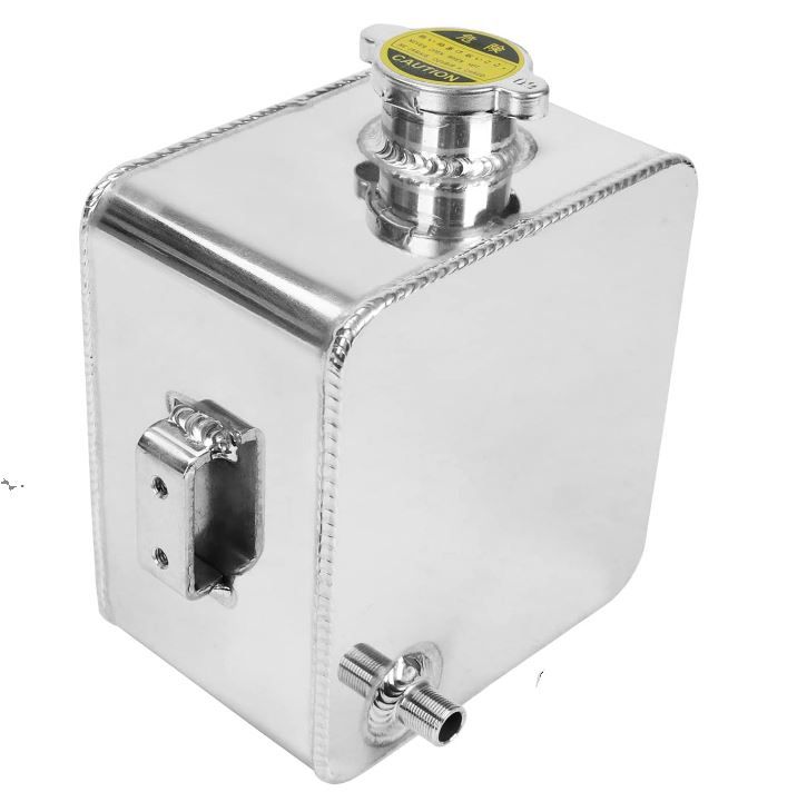 Photo 1 of 2.5L Universal Aluminum Coolant Radiator Overflow Expansion Tank Reservoir Recovery Water Tank Bottle
