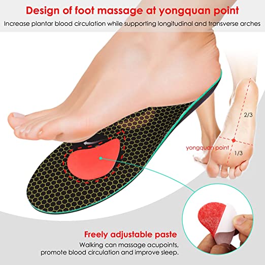 Photo 4 of Arch Support Insoles Men and Women Orthotic Inserts for Plantar Fasciitis with 8 Cushioning Pads for Adjustable Dynamic Support Performance Relieve Pronation Supination Insoles M10-11
