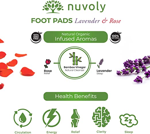 Photo 3 of Nuvoly Foot Pads, All Natural and Organic Formula, Upgraded 2 in 1 Patches (1 Pack Lavender & Rose (90 Foot Pads))
