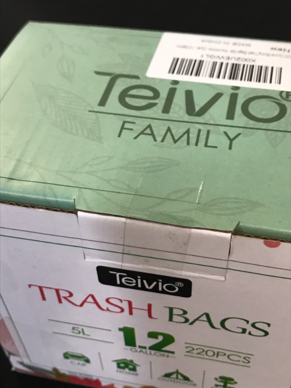 Photo 1 of 220 Counts Strong Trash Bags Garbage Bags by Teivio, Bin Liners, for home office kitchen, (Cyan, 1.2 Gallon)
