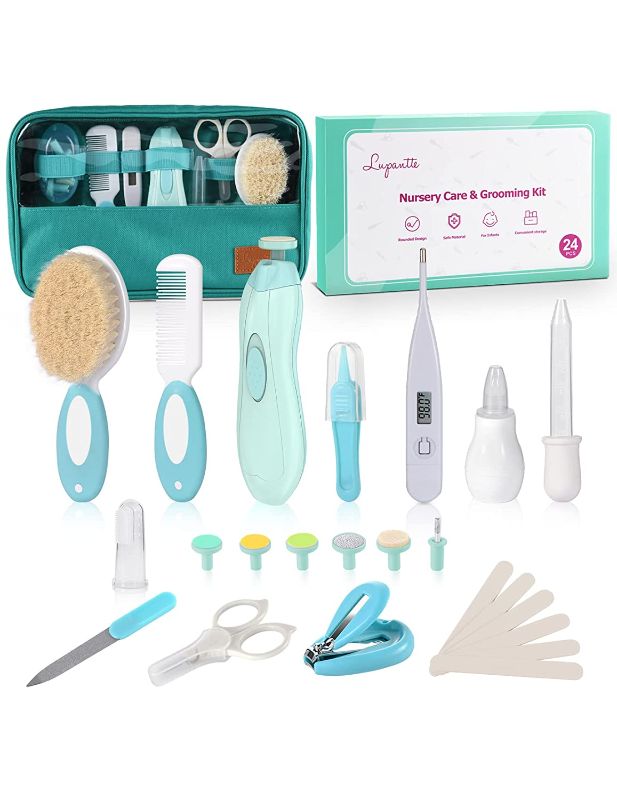 Photo 1 of 

Baby Healthcare and Grooming Kit, 24 in 1 Baby Electric Nail Trimmer Set, Lupantte Nursery Care Kit, Toddler Nail Clippers, Medicine Dispenser, Infant Comb, Brush, etc. Baby Care Products.