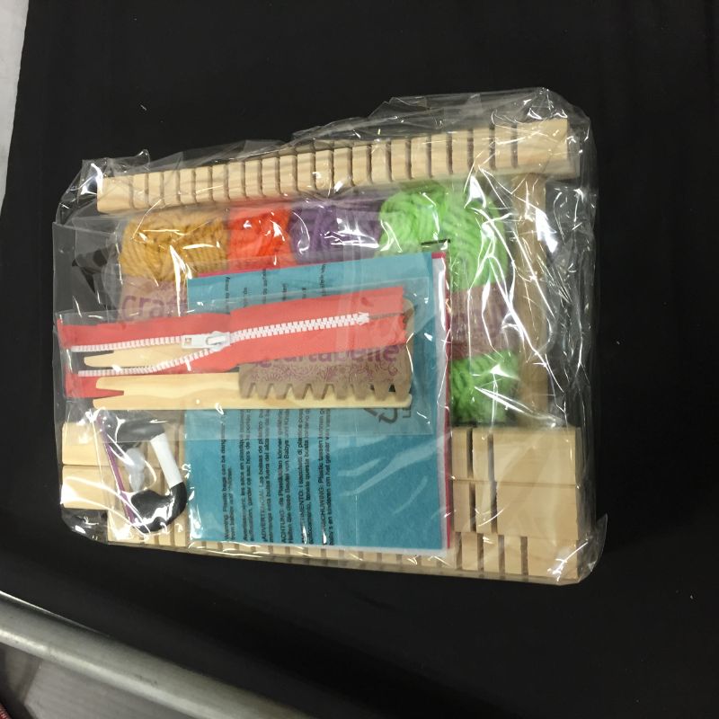 Photo 1 of Craftabelle – Wooden Loom Creation Kit – Beginner Knitting Loom Kit – 19pc Weaving Set with Yarn and Frame – DIY Craft Kits for Kids Aged 8 Years +