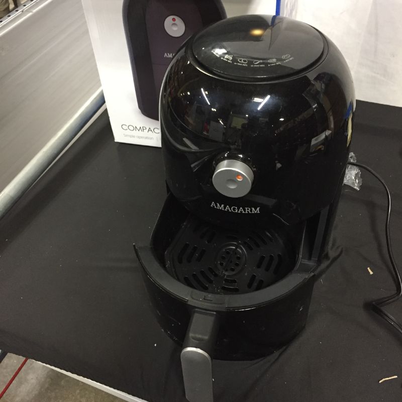Photo 2 of  USA Patented Design Airfryer, AMAGARM Compact Constant Temperature Air Fryer and Cookbook, Electric Small Mini Air Fryers Oven Cooker, Non Stick Fry Basket