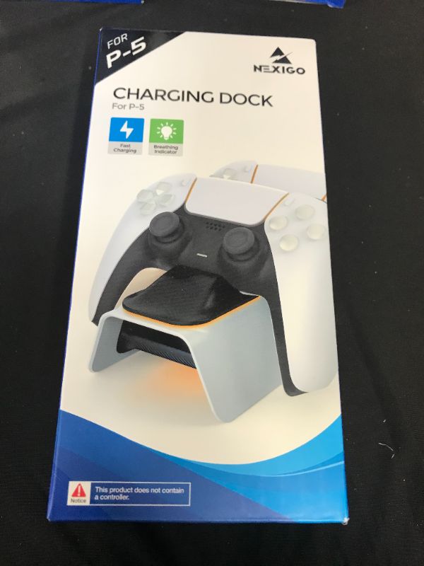 Photo 2 of NexiGo Enhanced PS5 Controller Charger, Playstation 5 Charging Station with LED Indicator, High Speed, Fast Charging Dock for Sony DualSense Controller, White --FACTORY SEALED ---
