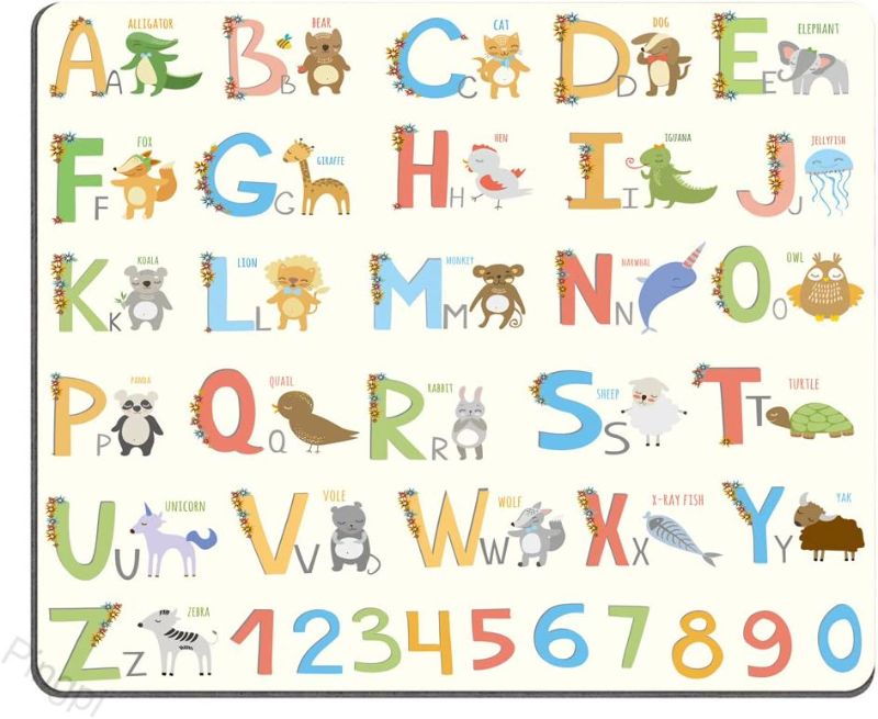 Photo 1 of Alphabet Mouse Pad for Kids ABC Learning Tool for Boys and Babies Large A to Z mosue pad Non-Slip Mouse pad Gaming Mouse pad
