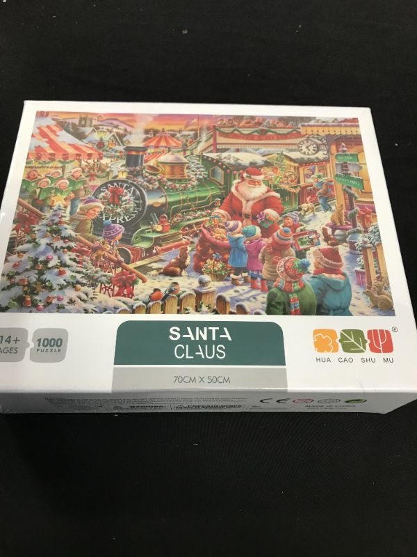 Photo 2 of Christmas Jigsaw Puzzles 1000 Piece for Adults Kids Family - The Santa Express Puzzle - Christmas Puzzle Gift for Kids Teens
