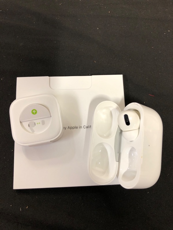 Photo 2 of Apple AirPods Pro Wireless Earbuds with MagSafe Charging Case. Active Noise Cancelling, Transparency Mode, Spatial Audio, Customizable Fit, Sweat and Water Resistant. Bluetooth Headphones for iPhone