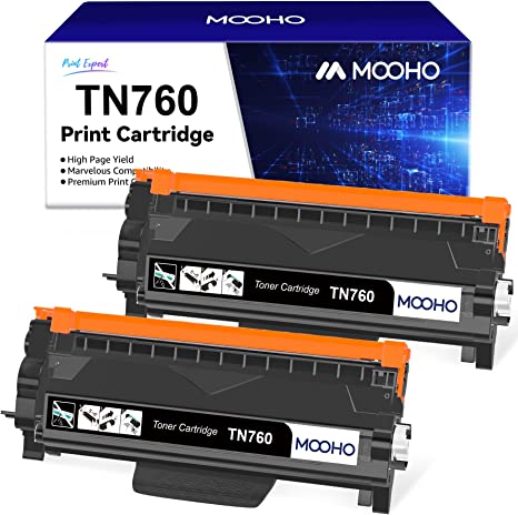 Photo 1 of MOOHO Compatible Toner Cartridge TN 760 for Brother TN760 TN-760 TN730 TN-730 TN 730 for Brother HL-L2350DW HL-L2395DW MFC-L2710DW MFC-L2750DW DCP-L2550DW (Black, 2 Pack)