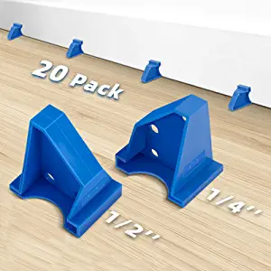 Photo 1 of 20 Pack Upgraded Laminate Floor Spacers, Flooring Installation Kit with 1/4" and 1/2" Gap, Wood Flooring Installation Tool for Laminate, Vinyl Plank, Hardwood, LVT, Bamboo, and Tile Installation floating floor