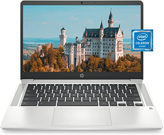 Photo 3 of HP Chromebook 14 Laptop, Intel Celeron N4020, 4 GB RAM, 32 GB eMMC, 14” HD Micro-Edge Display, Chrome OS, Thin & Portable, 4K Graphics, Backlit Ash Gray Keyboard (14a-na0024nr, 2021, Mineral Silver)
