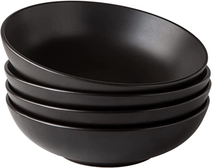 Photo 1 of AmorArc 42 Ounce Salad Pasta Bowls , 8.75'' Large Ceramic Bowls Set of 4 for Kitchen, Chip-resistant Serving Bowls,Wide and deep, Microwave and Dishwasher Safe, Matte Black
