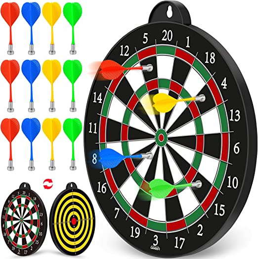 Photo 1 of GaHoo Magnetic Dart Board, Safe Dart Game Toy for Kids, 12pcs Magnetic Darts, Excellent Indoor Game and Party Game, Double Sided Dart Board Toys Gifts for 4 5 6 7 8 9 10 -12 Years Old Boy Girl Adults

