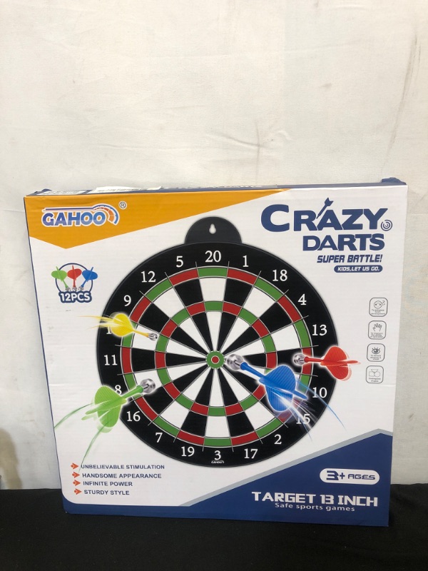 Photo 2 of GaHoo Magnetic Dart Board, Safe Dart Game Toy for Kids, 12pcs Magnetic Darts, Excellent Indoor Game and Party Game, Double Sided Dart Board Toys Gifts for 4 5 6 7 8 9 10 -12 Years Old Boy Girl Adults
