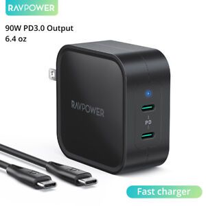 Photo 1 of RAVPower DUAL TypeC 90W 2-Port Wall Charger PD 3.0 fast charge pd charger

