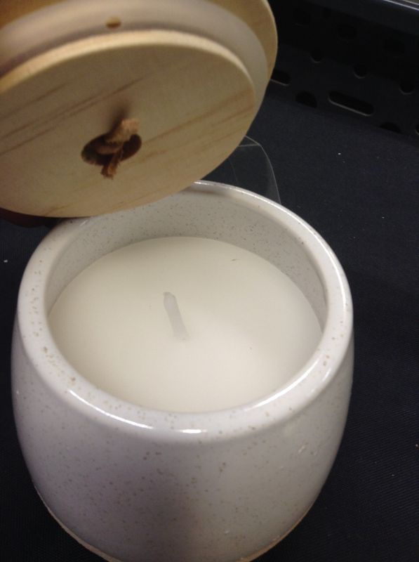 Photo 2 of 10oz Ceramic Candle with Wood Lid White - Threshold