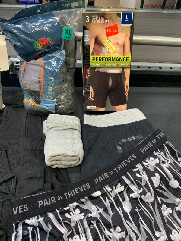 Photo 1 of 7 PC LOT-ASSORTED MENS UNDERWEAR. SIZES L-XL***DAMAGE TO PACKAGING