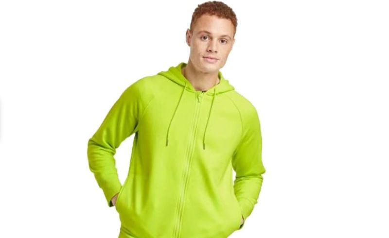 Photo 1 of Men's Cotton Fleece Full Zip Hoodie - All in Motion Lime Green XXL
