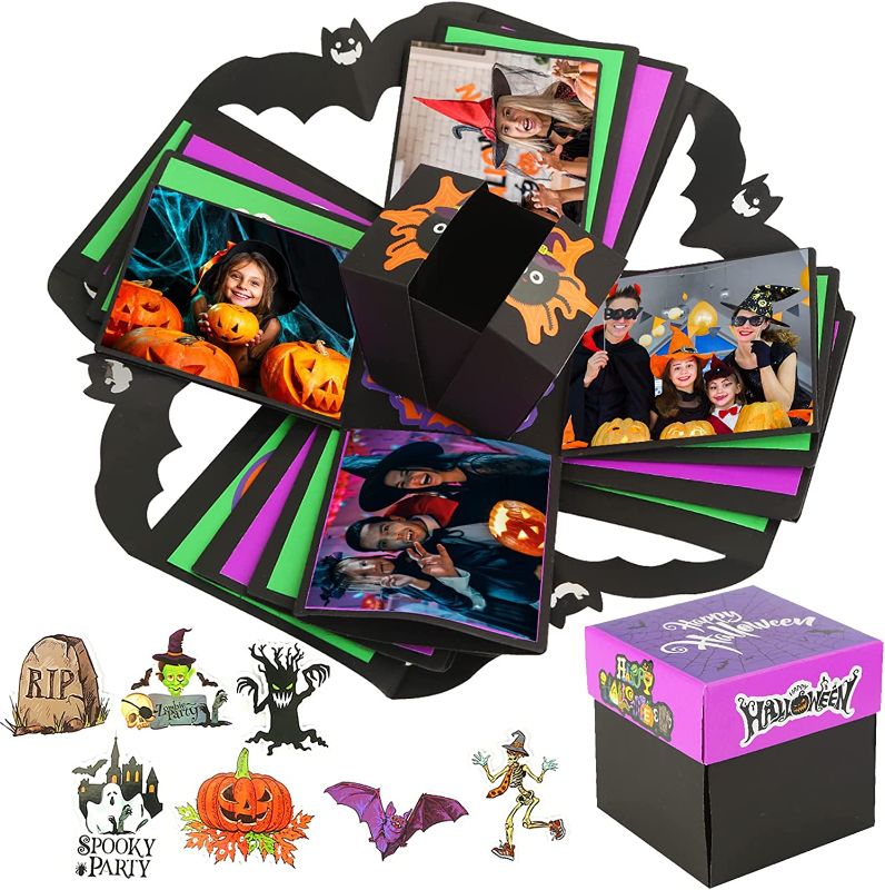 Photo 1 of Koogel Explosion Box Set, Halloween Album Gift Box Creative Album Surprise Album Sticker Box for Marriage Proposals Making Surprises Birthday