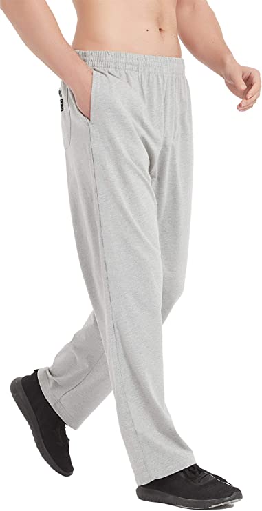 Photo 1 of Akula Men's Cotton Open Bottom Sweatpants Joggers Athletic Lounge Pants Straight Leg Pants
, SIZE S 