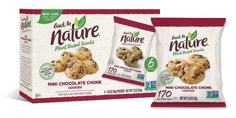 Photo 1 of 2 PC LOT, Back to Nature Cookies, Non-GMO Mini Chocolate Chunk, 6 Count & Cookies, Non-GMO Chocolate Chunk, 9.5 Ounce (Packaging May Vary) EXP 09/10/22,Simple Mills Almond Flour Crackers, Sundried Tomato & Basil - Gluten Free, Vegan, Healthy Snacks, Plant