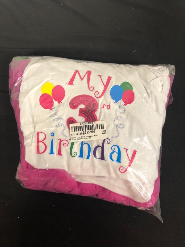 Photo 2 of Baby Girls Birthday Outfit - Its My Birthday Printed Tutu Dress for Toddlers by Silver Lilly (Multi Color, 3 Year Old)
