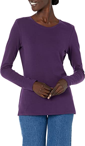 Photo 1 of Amazon Essentials Women's Classic-Fit Long-Sleeve Crewneck T-Shirt SIZE SMALL