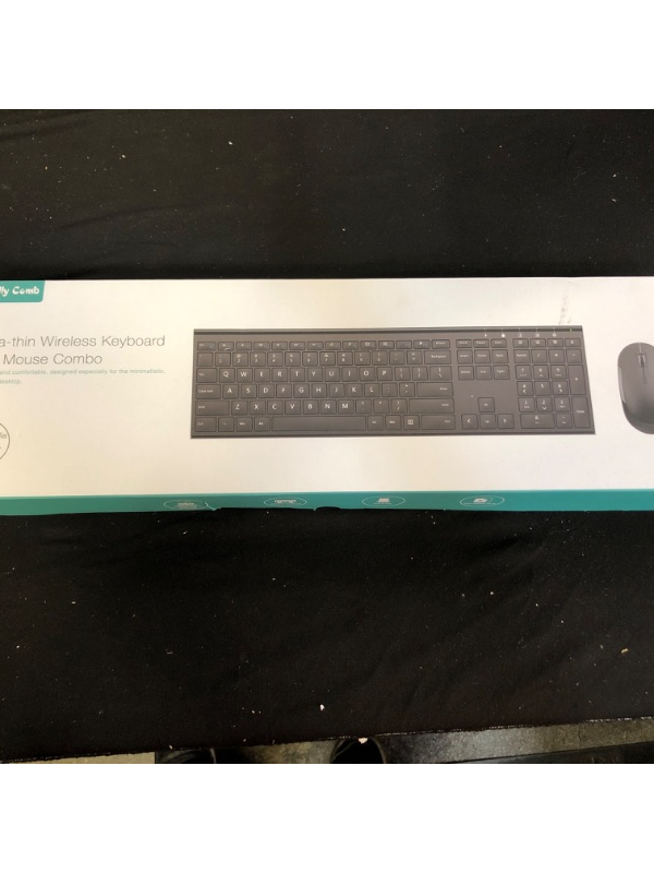 Photo 2 of Wireless Keyboard and Mouse, Vssoplor 2.4GHz Rechargeable Compact Quiet Full-Size Keyboard and Mouse Combo with Nano USB Receiver for Windows, Laptop, PC, Notebook-Dark Gray
FACTORY SEALED
