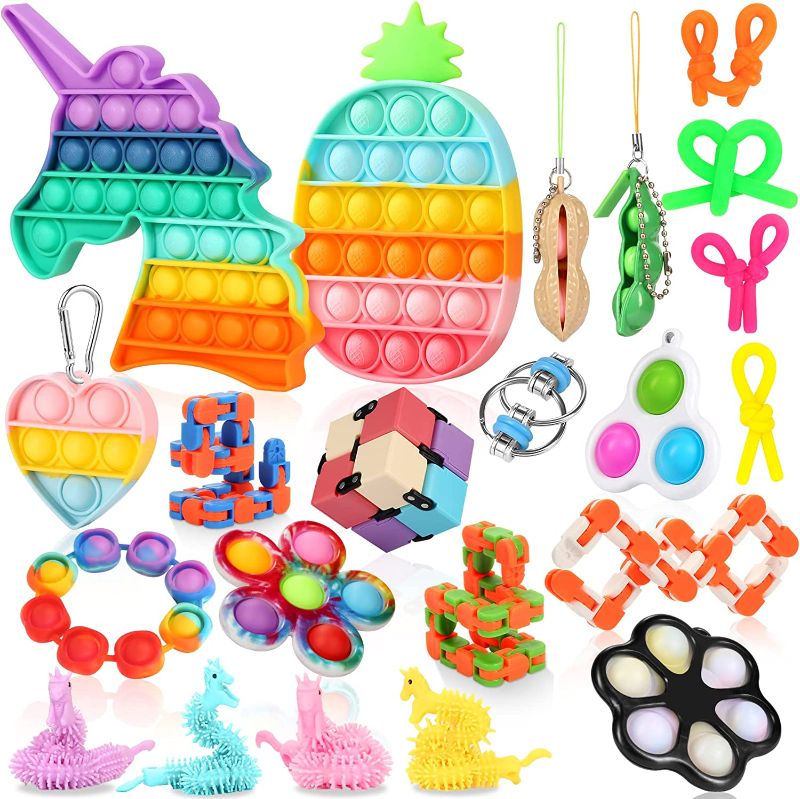 Photo 1 of Fescuty Fidget Toys Pack Set Pop Fidgets Toy Sets Packs, Fidget Toys Pack Stress Relief and Anti-Anxiety Tools (23 Packs) FACTORY SEALED