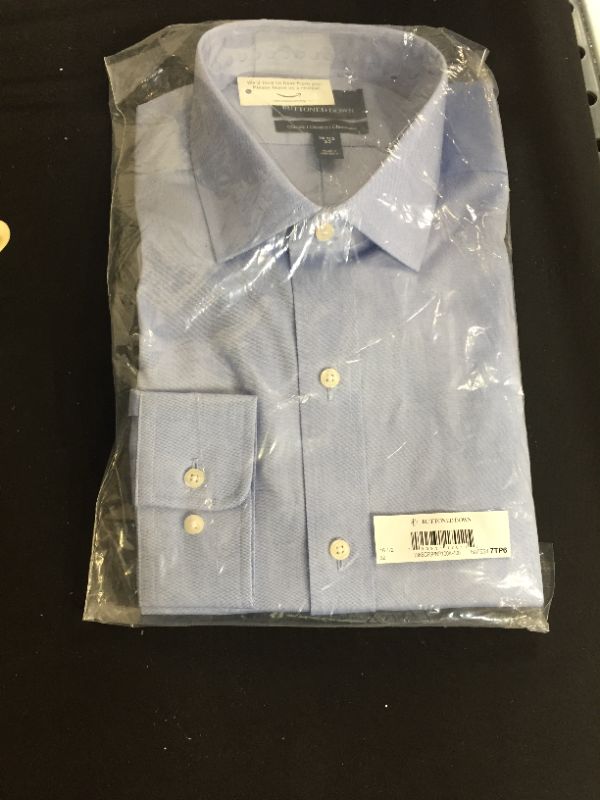 Photo 2 of Buttoned Down Men's Classic-Fit Solid Non-Iron Dress Shirt Pocket Spread Collar 16.5 32