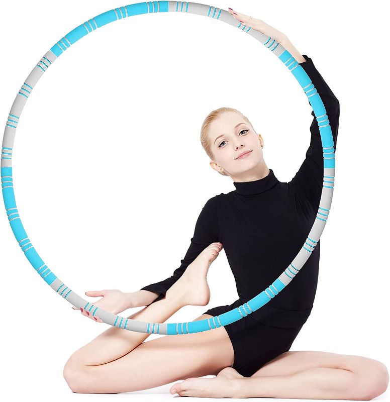 Photo 1 of HAFUZIYN Exercise Hoop,Fitness Weighted Hoops for Adults Weight Loss,Professional Soft Workout Hoop for Building Strength and Stamina,2.5lbs Add Weight Freely, Detachable Design