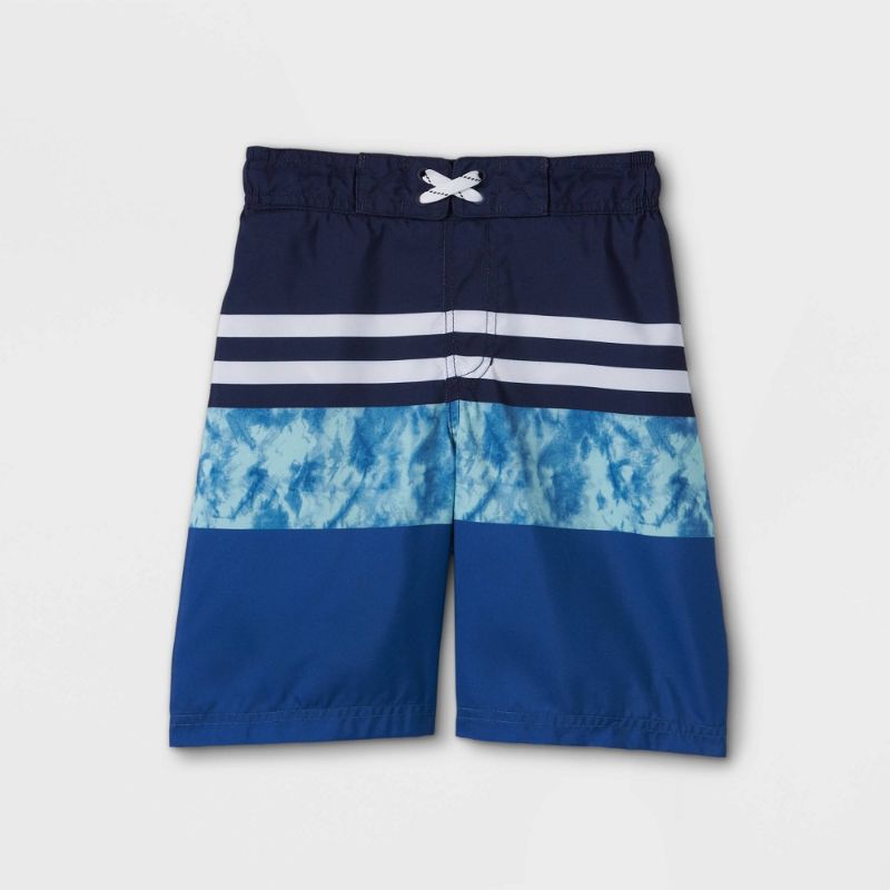 Photo 1 of Boys' Striped Colorblock Swi Trunks - Cat & Jack™ SIZE M