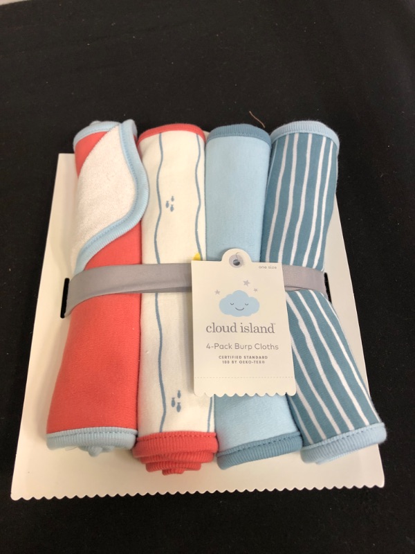 Photo 2 of Baby Boys' 4pk Sweet Seaside Burp Cloth - Cloud Island™ Blue
