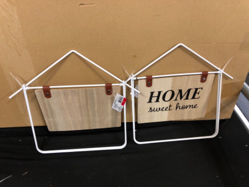 Photo 1 of 2 pcs Decorative Metal Frame Displaying Sing (Home Sweet Home) 9.1/4x10.5 inches