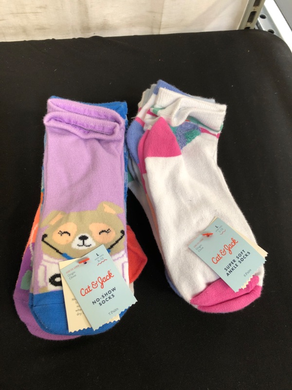 Photo 1 of 2PC LOT, KIDS MULTI PACK SOCKS, SIZE L 3-10