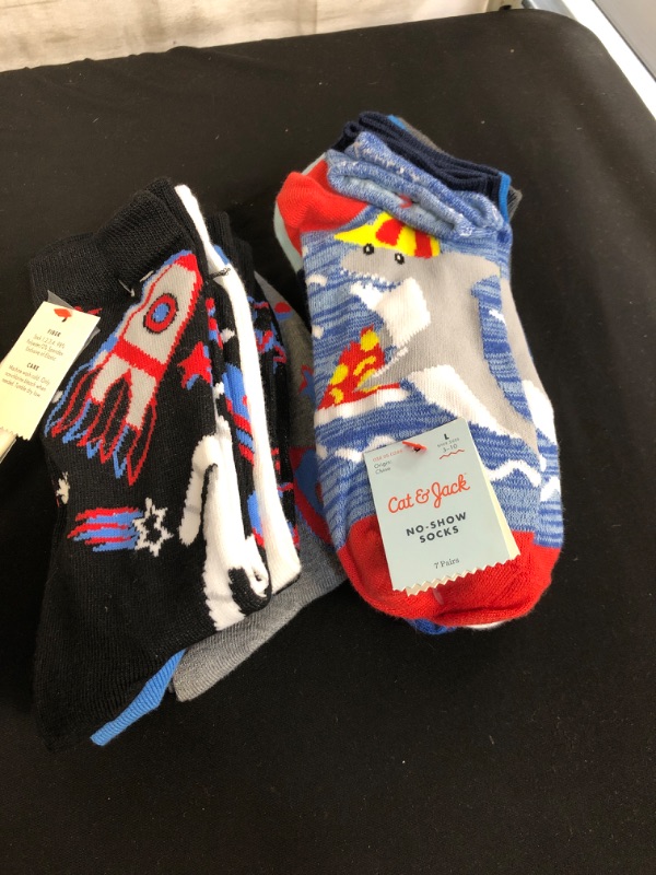 Photo 1 of 2PC LOT, KIDS MULTI PACK SOCKS, SIZE L 3-10