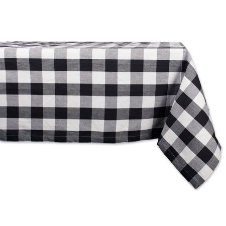 Photo 1 of Design Imports Buffalo Check Tablecloth, One Size , Black
