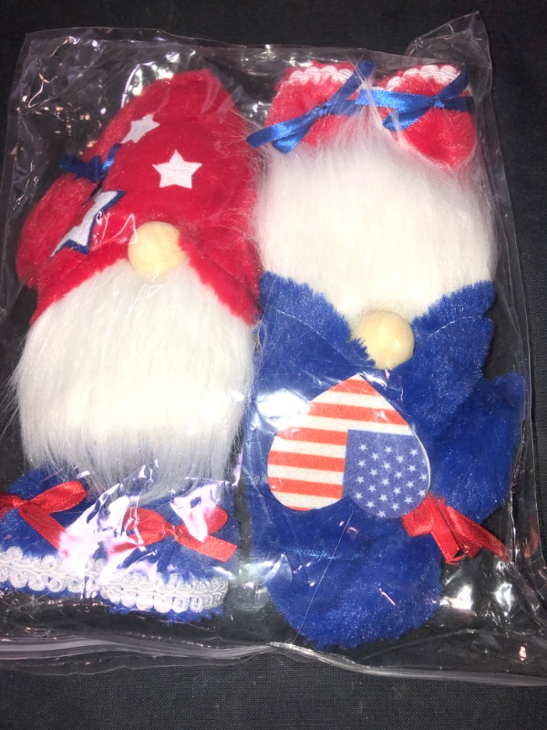 Photo 2 of 4th of July Gnomes Decor, Patriotic Tomte Plush, Independence Day Gnomes Plush, Memorial Day Nisse Handmade Scandinavian, Elf Dwarf Home Collection, July 4th Tiered Tray Decorations