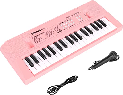 Photo 1 of 37 Keys Electric Kids Piano with Microphone Musical Toy Piano for Kids Ages 3-5 Portable Electronic Keyboard Piano Learning Toys for 3 4 5 6 Year Old Boys Girls Birthday Gifts (Pink)
