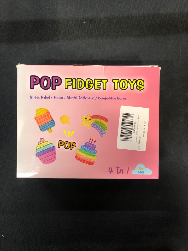 Photo 1 of Abesee 4 Pack Pop Fidget Toys, Its Poppers Bubble with Pop Sound Sensory Fidget Toy, Cake Popsicle Ice Cream Star for Kids and Adults Stress Relief, ADHD Autism Silicone Pressure Relieving Toys

