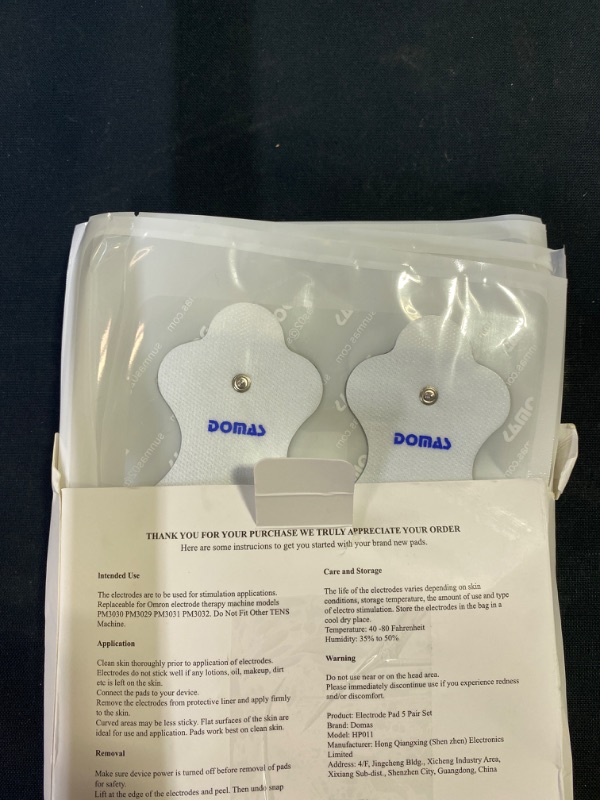 Photo 2 of DOMAS Brand Replacement Electrode Pads Compatible with Omron TENS Device (not Omron Brand) Pack of 20?10 Pairs?