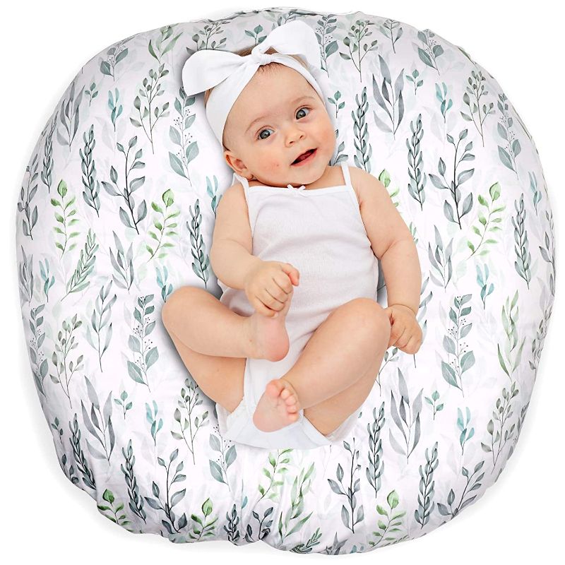 Photo 1 of Newborn Lounger Cover Removable Cover Ultra Soft Comfortable Lounger Slipcover Removable Cover for Infant Lounger Pillow (Leaf)
