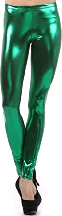 Photo 1 of Diamond keep it Liquid Wet Look Shiny Metallic Stretch Leggings LARGE 
