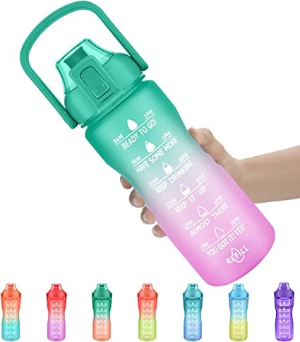 Photo 1 of PASER 32oz/64oz/128oz Motivational Water Bottle with Time Marker & Handle, Leakproof Tritan BPA Free Water Jug Ensure You Drink Enough Water Daily for Fitness, Gym and Outdoor Sports
