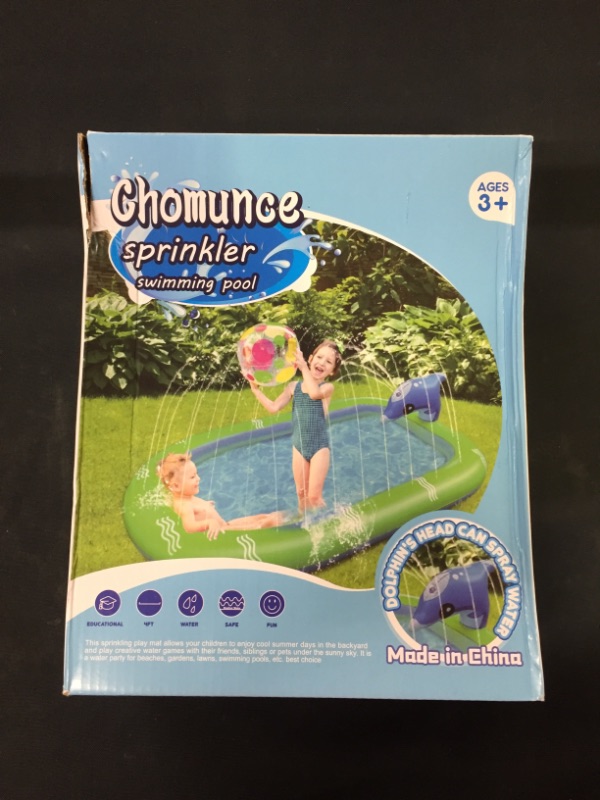 Photo 2 of Chomunce Splash Pad for Kids Inflatable Sprinkler Pool Outdoor Water Toys for Kid Ages 4-8 Summer Swimming Outside 3-in-1 Upgraded Spray Mat Birthday Gifts for 1 2 3 4 5 6 7 Years Old Boys and Girls