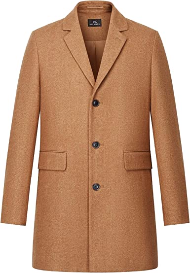 Photo 1 of AIYIMEI Men Wool Pea Coat Men's Classic Notched Collar Double Breasted Wool Jacket size, XL 